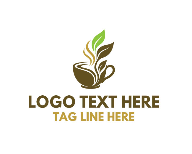 Eco Tea Cup Herbal Design Logo