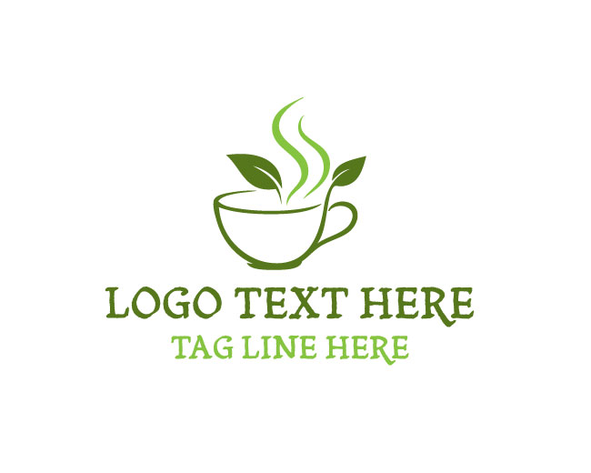 Eco Tea Cup Natural Design Logo