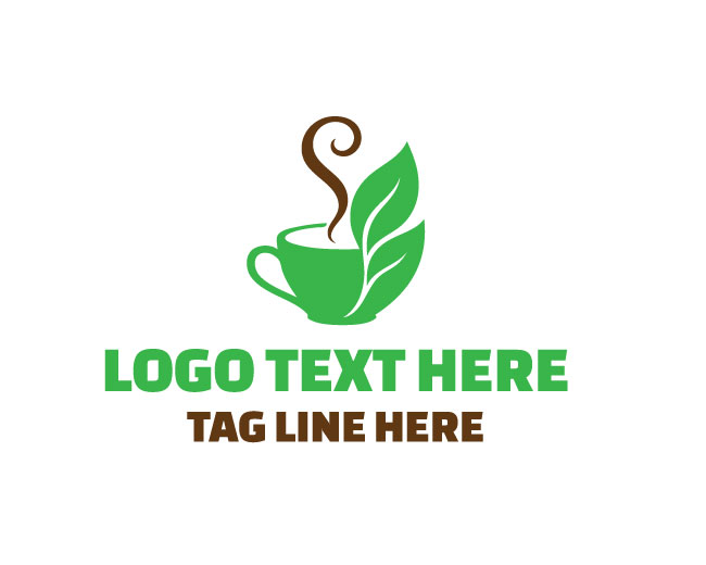 Eco Tea Cup Nature Best Design Logo