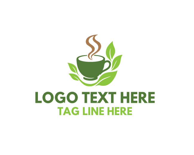  Eco Tea Cup Wellness Design Logo