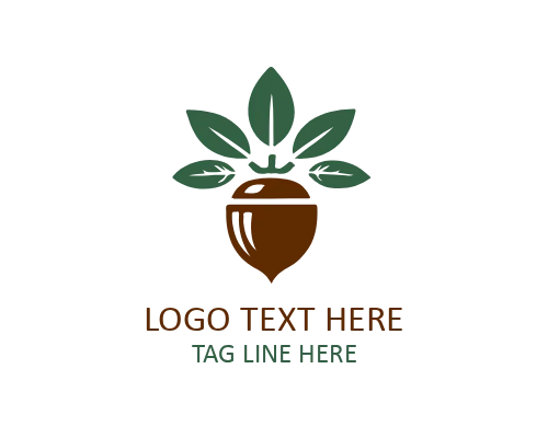 Eco Tech Acorn Flat Logo for Green Innovation