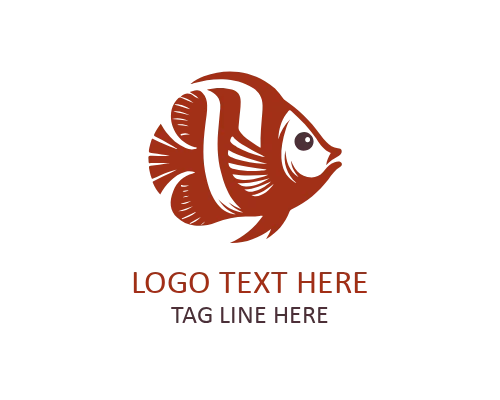 Eco Tourism Tropical Fish Flat Logo