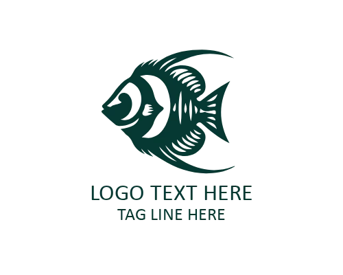 Eco Tropical Fish Flat Logo for Sustainable Brands