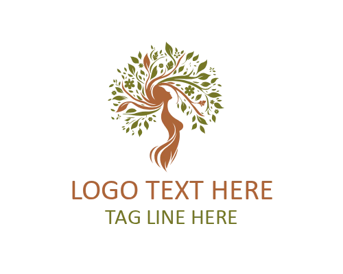 Eco Vision Woman Tree Logo