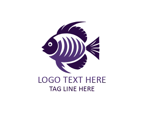 Eco Wave Tropical Fish Flat Logo