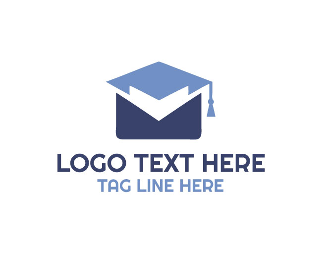 Education Mail Graduation Cap Logo