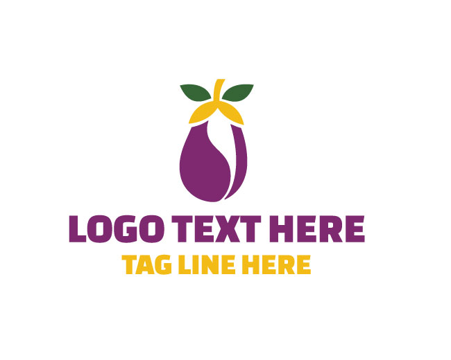 Eggplant Farm Fresh Design Logo
