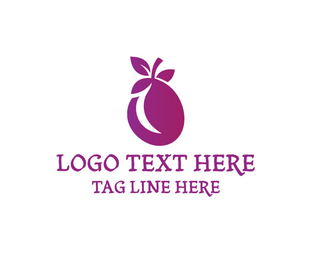 Eggplant Food Fresh Logo