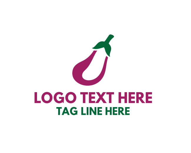Eggplant Food Garden Best Design Logo