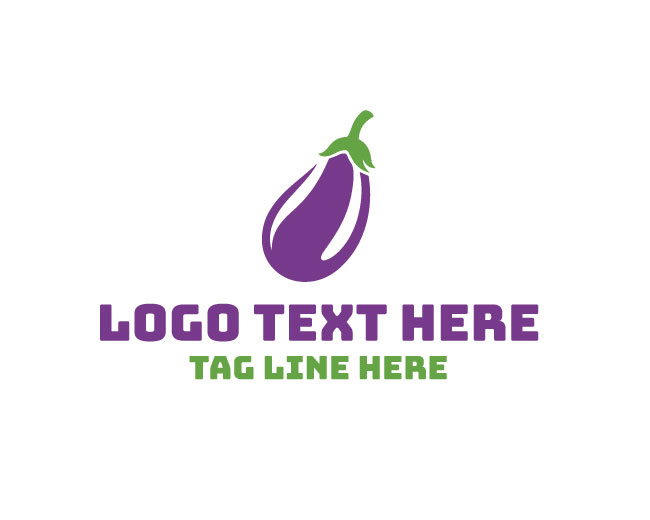 Eggplant Fresh Food Best Design Logo
