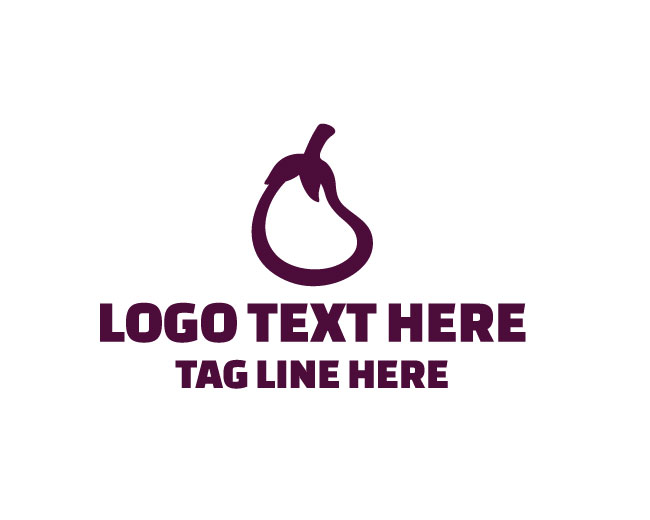 Eggplant Garden Vegetable Logo