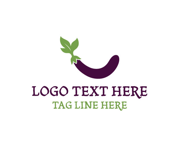  Eggplant Grocery Vegetable Best Design Logo
