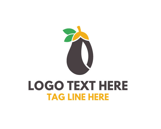 Eggplant Vegetable Market Design Logo