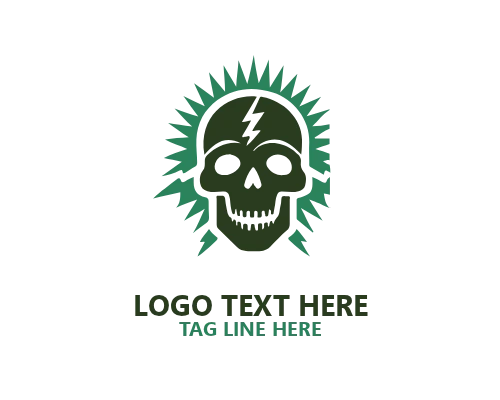 Electric Energy Skull Logo