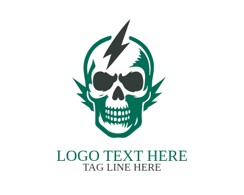 Electric Skull Badge Logo