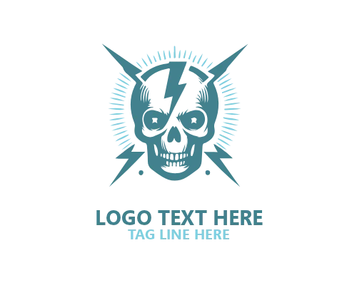 Electric Skull Emblem Logo