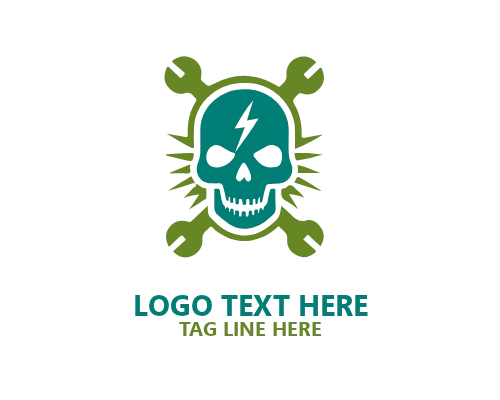 Electric Skull Icon Logo
