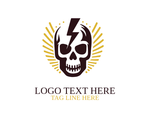 Electric Skull Symbol Logo