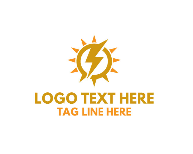 Electric Sun Energy Source Design Logo