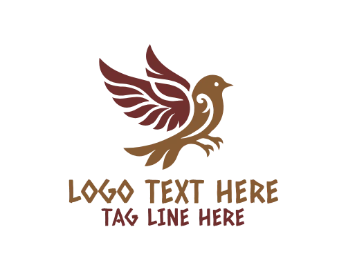 Elegant Bird Badge Logo