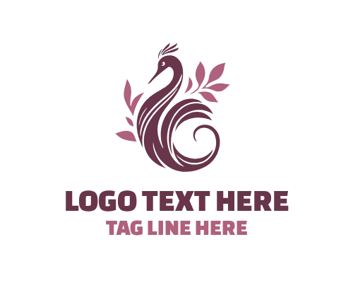Elegant Bird Feather Cluster Logo