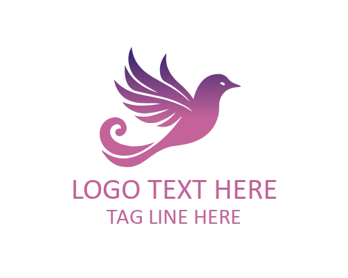 Elegant Bird Feather Glide Logo