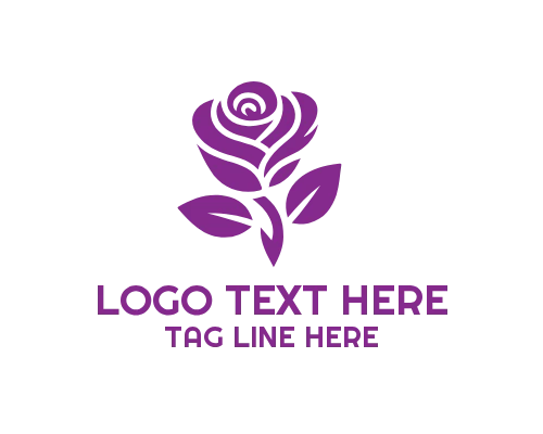 Elegant blooming rose logo