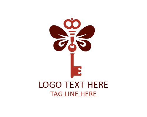 Elegant Butterfly Key Logo