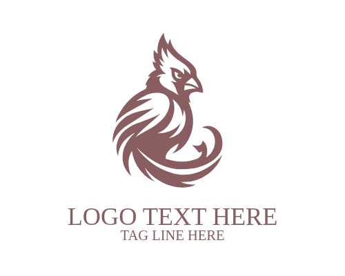 Elegant Cardinal Bird Logo