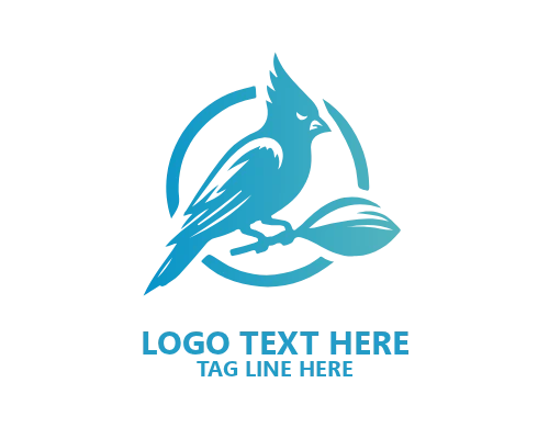 Elegant Cardinal Bird Profile Logo