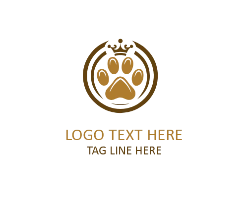 Elegant Crowned Paw Logo for Boutique Pet and Animal Fashion Brands