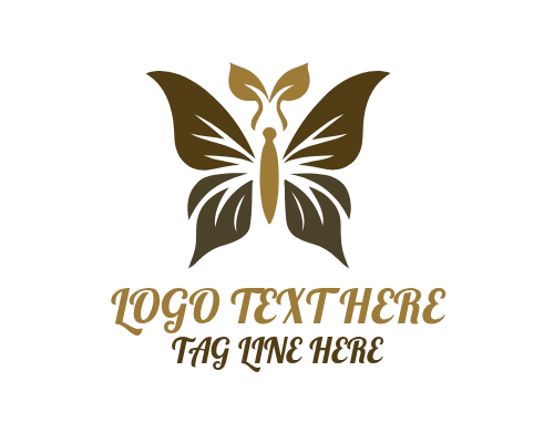  Elegant Curved Butterfly Wings Logo