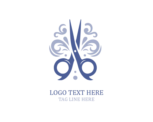 Elegant Cut Scissor Floral Logo