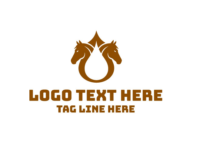 Elegant Double Horse Drop Logo
