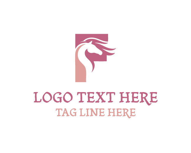 Elegant F Horse Logo