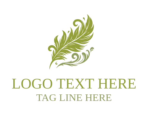 Elegant Feather Wing Minimal Logo