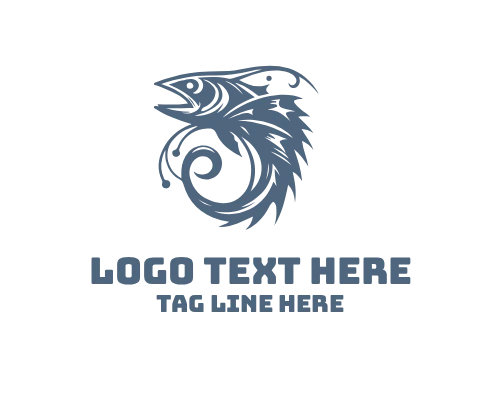 Elegant Fish Emblem Logo