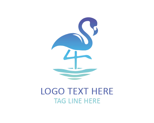 Elegant Flamingo Line Art Logo