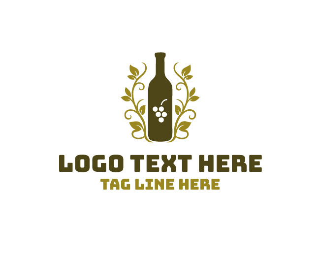 Elegant Floral Wine Logo