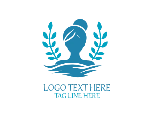 elegant floral woman logo