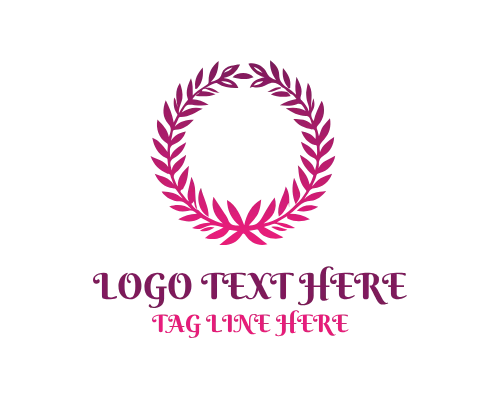 Elegant Floral Wreath Circle Logo