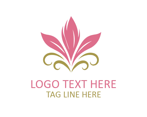 Elegant Flower Outline Art Logo