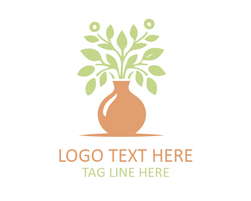 Elegant Flower Vase Vector Logo