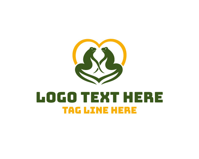 Elegant Frog Love Logo
