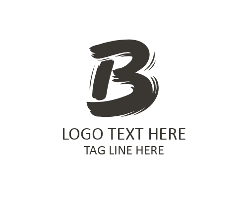 Elegant Handwritten Brush Letter B Logo for Professional Branding