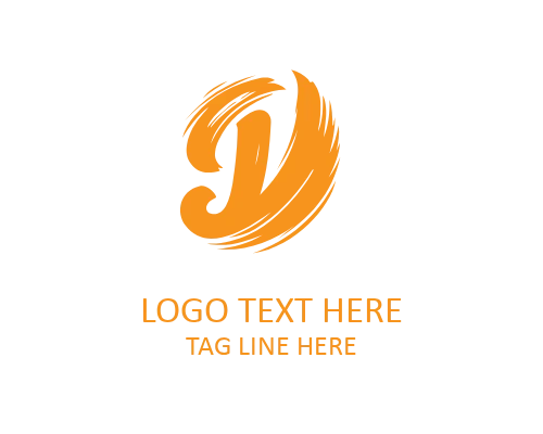 Elegant Handwritten Brush Letter D Symbol Logo for Luxury Branding