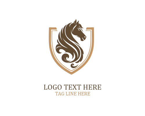 Elegant Horse Shield Logo