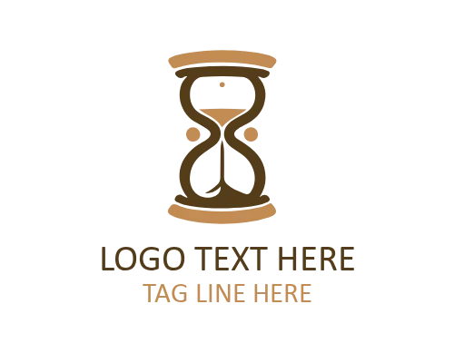  Elegant Hourglass with Flowing Golden Sand Logo
