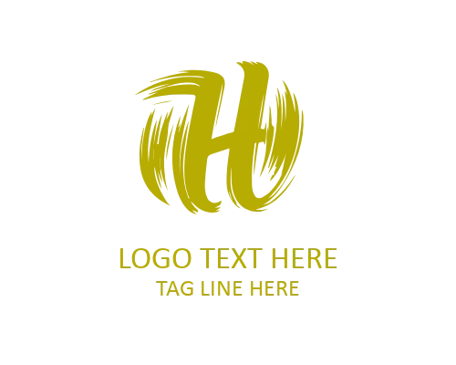 Elegant Ink Brush Letter H Logo for Premium Identity