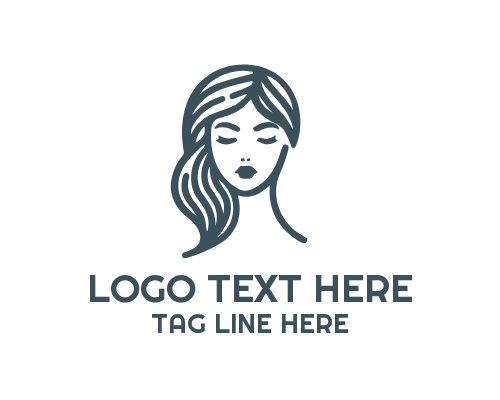 Elegant Lady Face Outline Logo